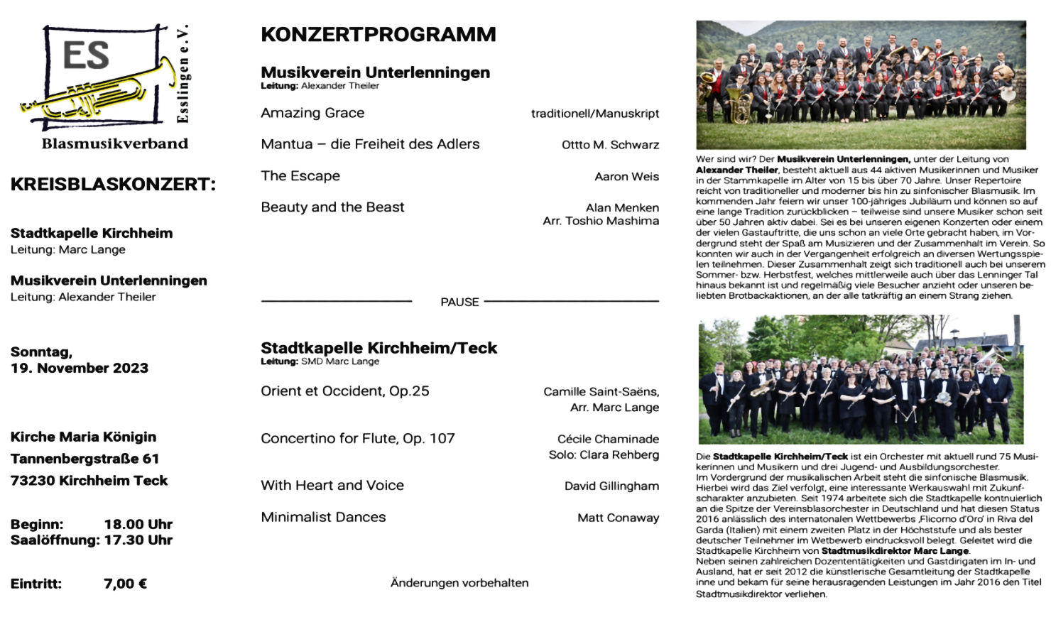 Kreisblaskonzert 2023 Programm
